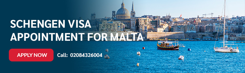 Apply For  a Malta Schengen Visa UK
